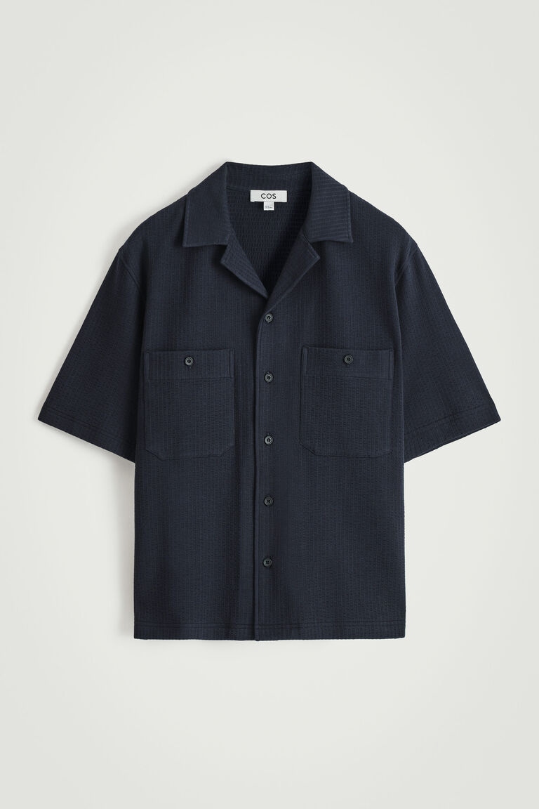 เสื้อเชิ้ตรีสอร์ตผ้าฝ้ายซีซัคเกอร์