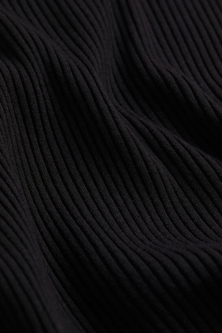 Ribbed Straight Skirt Black
