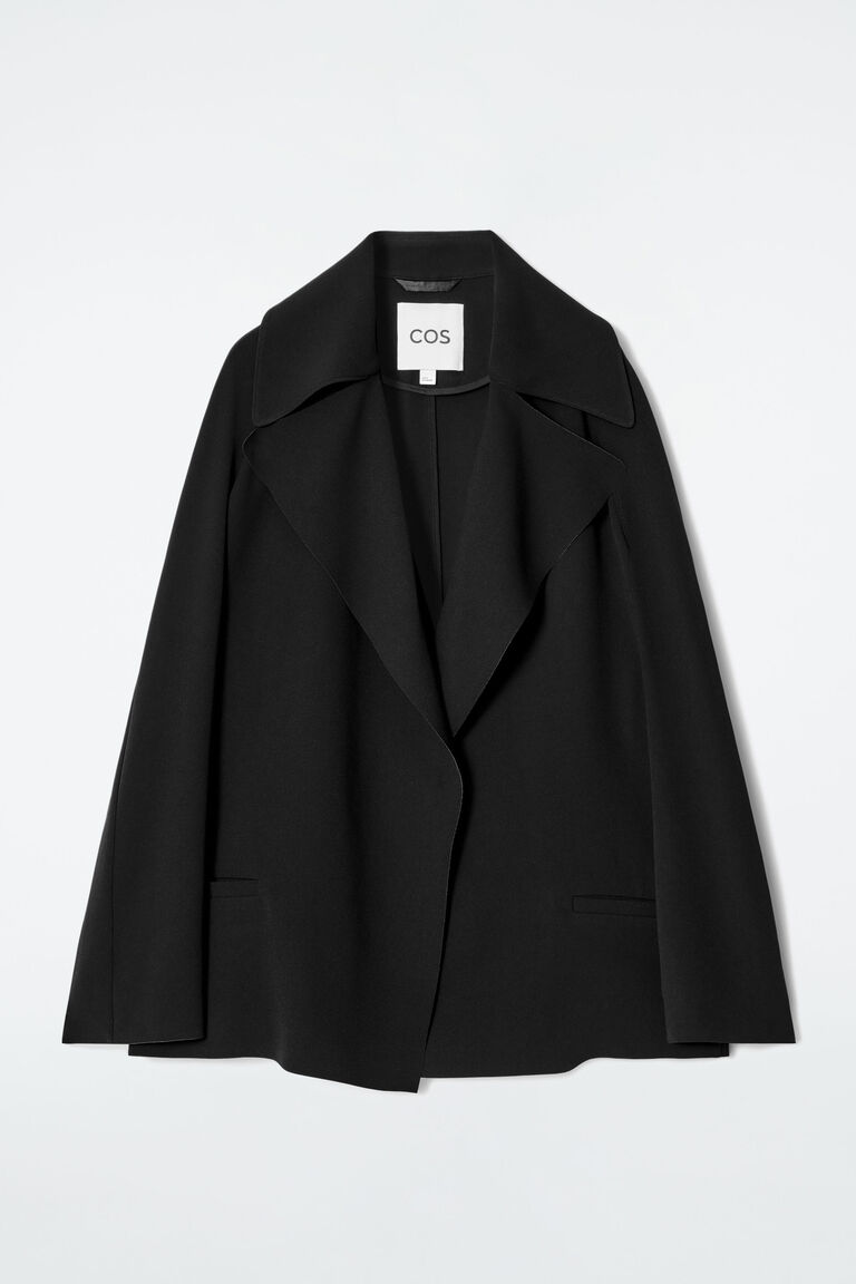 DOUBLE-BREASTED FLUID CREPE BLAZER