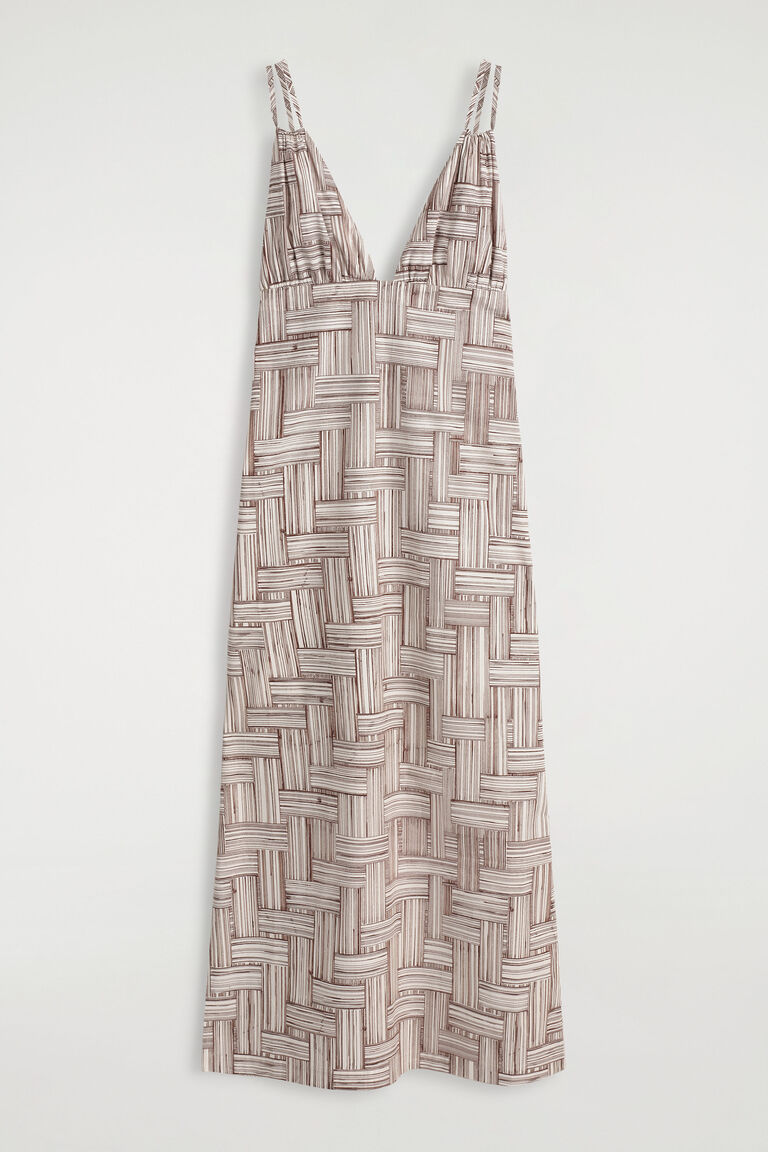 PRINTED V-NECK MAXI DRESS