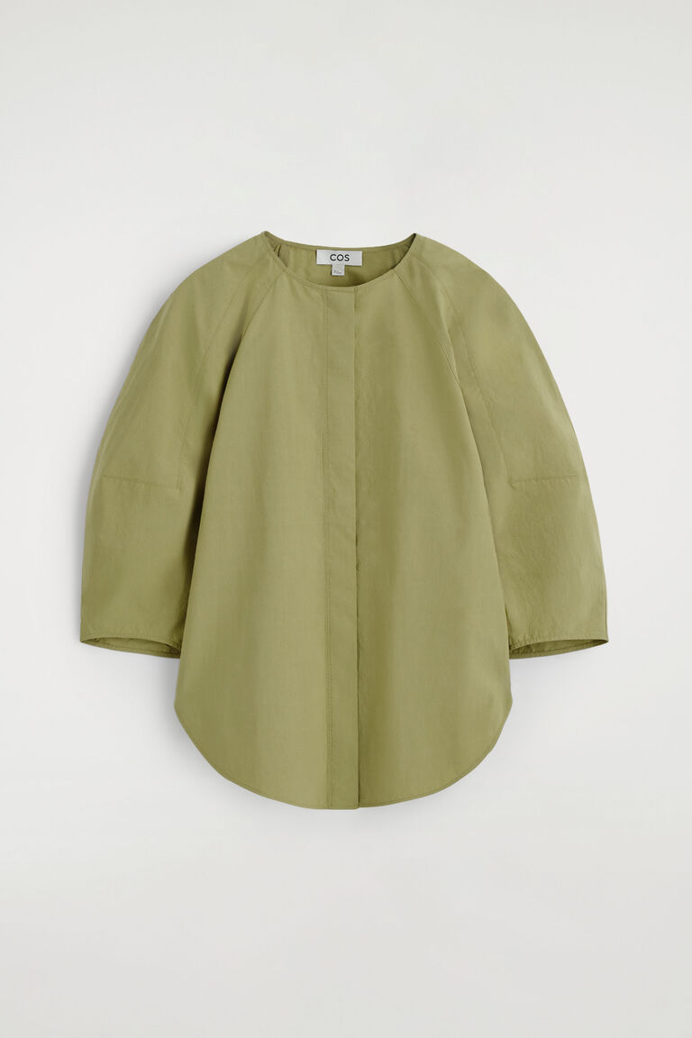SCULPTURAL PIMA COTTON-POPLIN BLOUSE