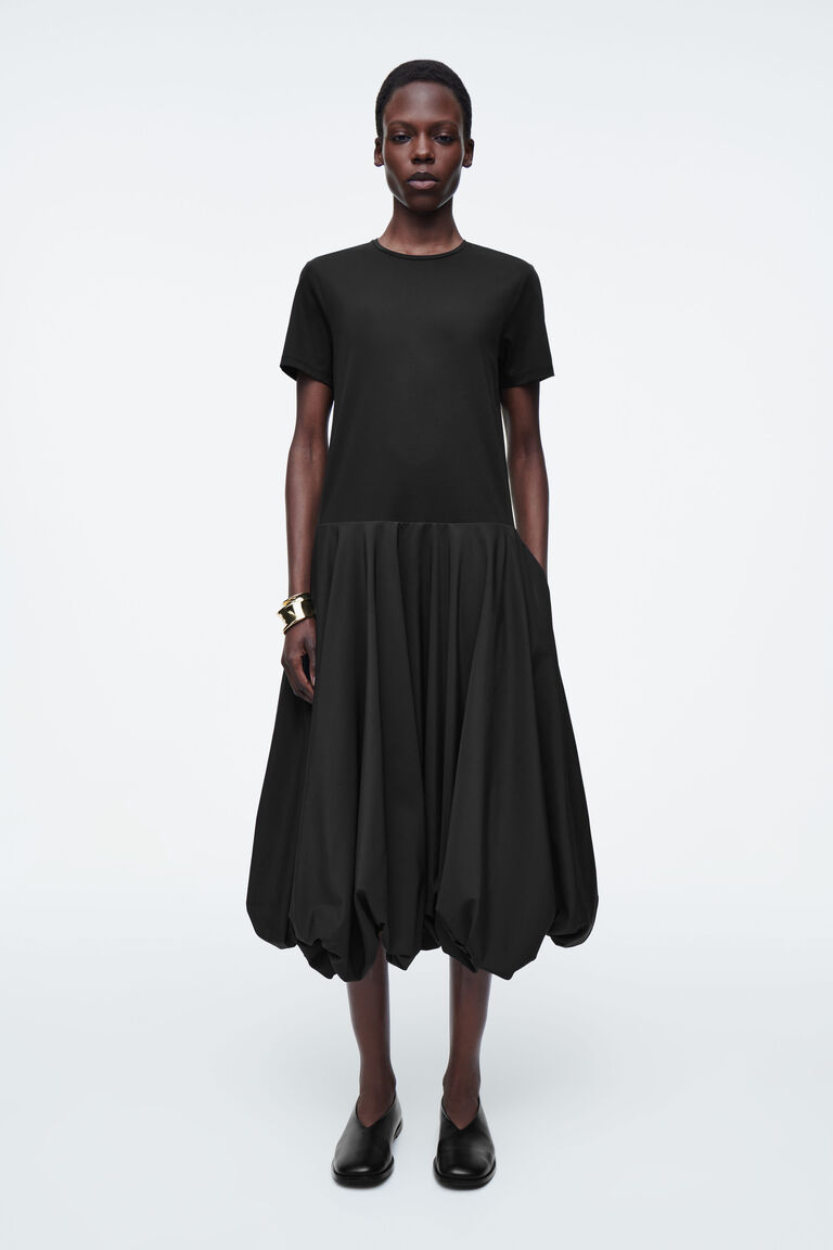 BALLOON-HEM T-SHIRT DRESS