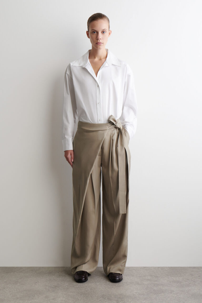 FLUID WRAP-FRONT TROUSERS