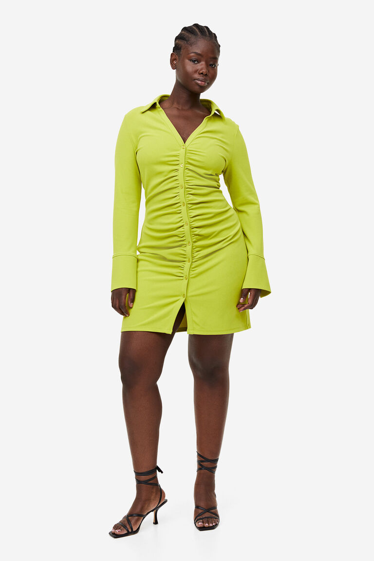 Buta Draped Shirt Dress