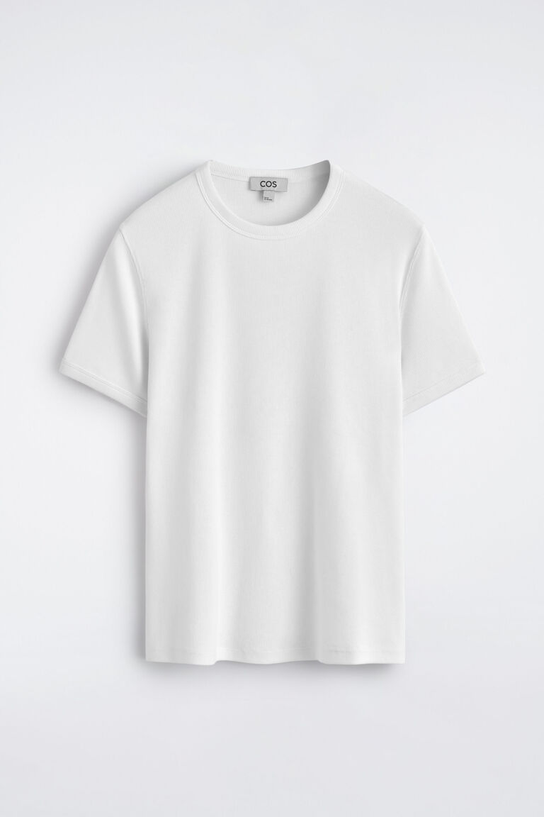 SLIM RIBBED COTTON T-SHIRT
