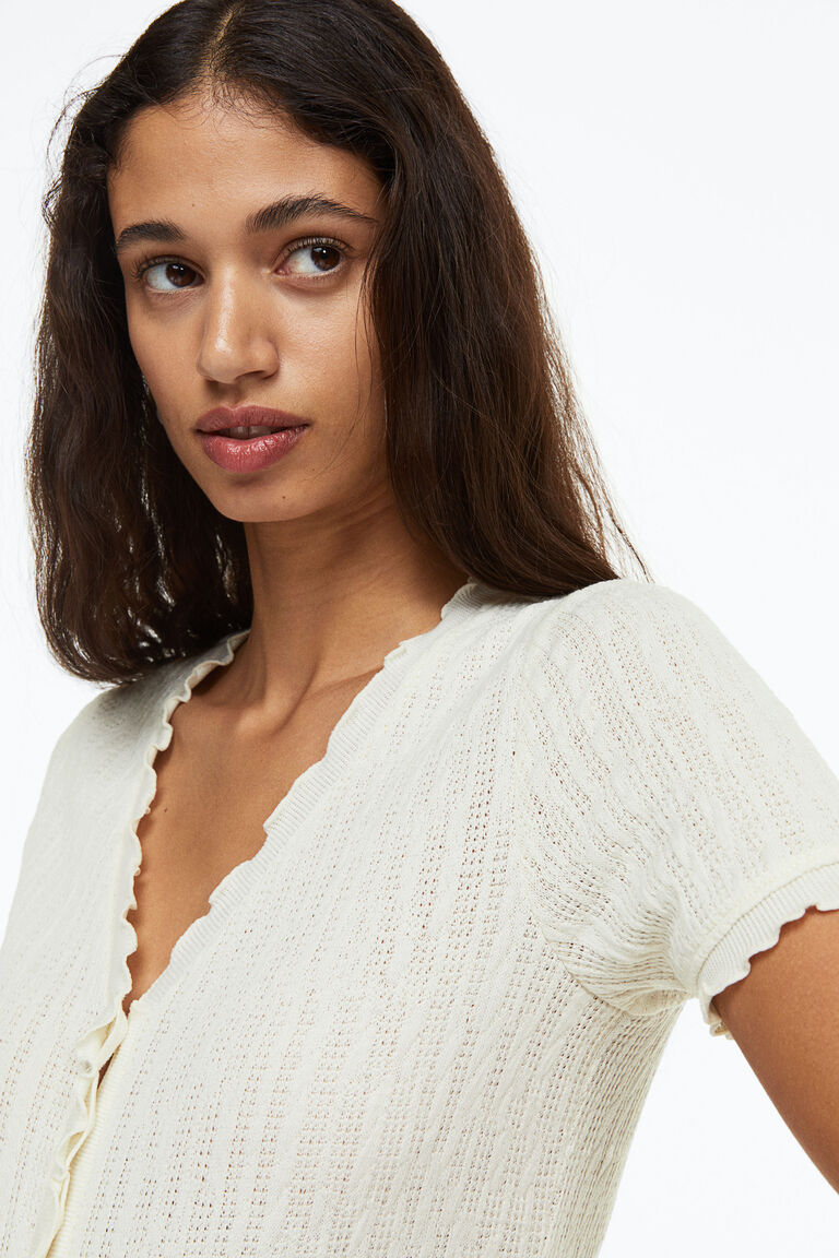 Shortsleeved jersey cardigan