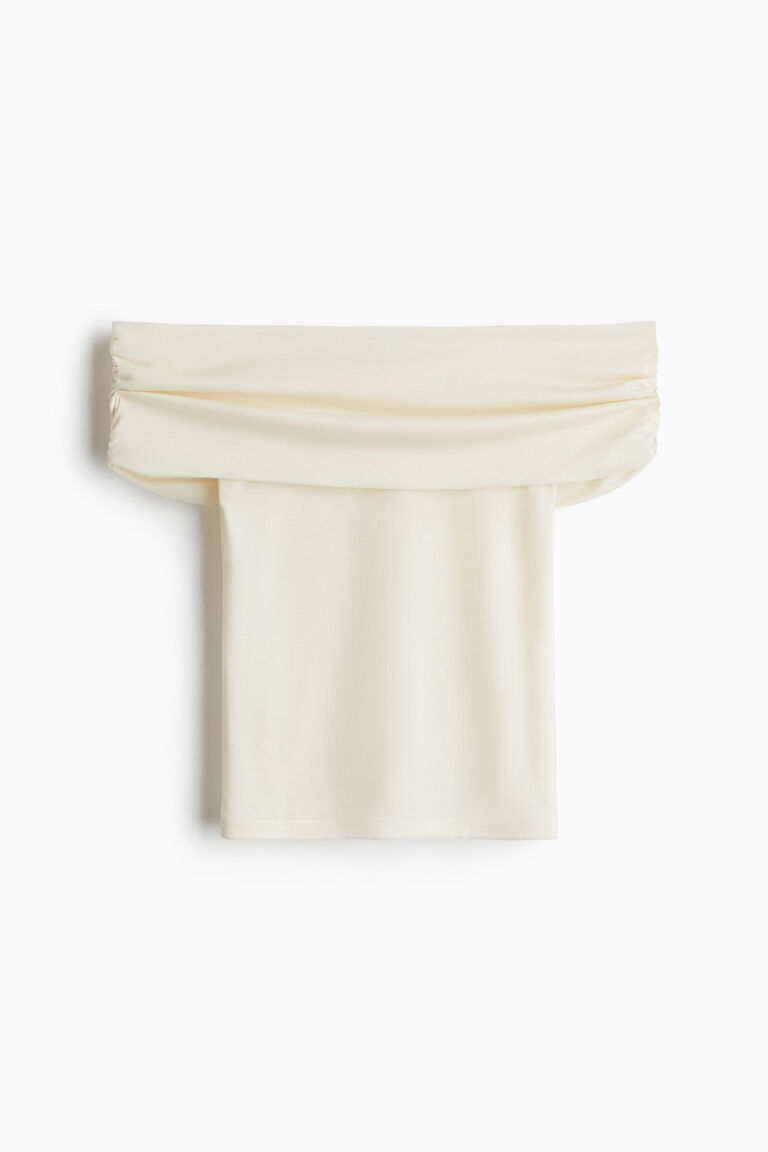 Gathered off-the-shoulder top