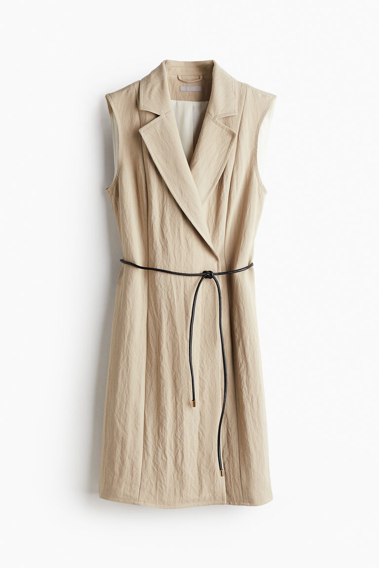 Tie-belt blazer dress