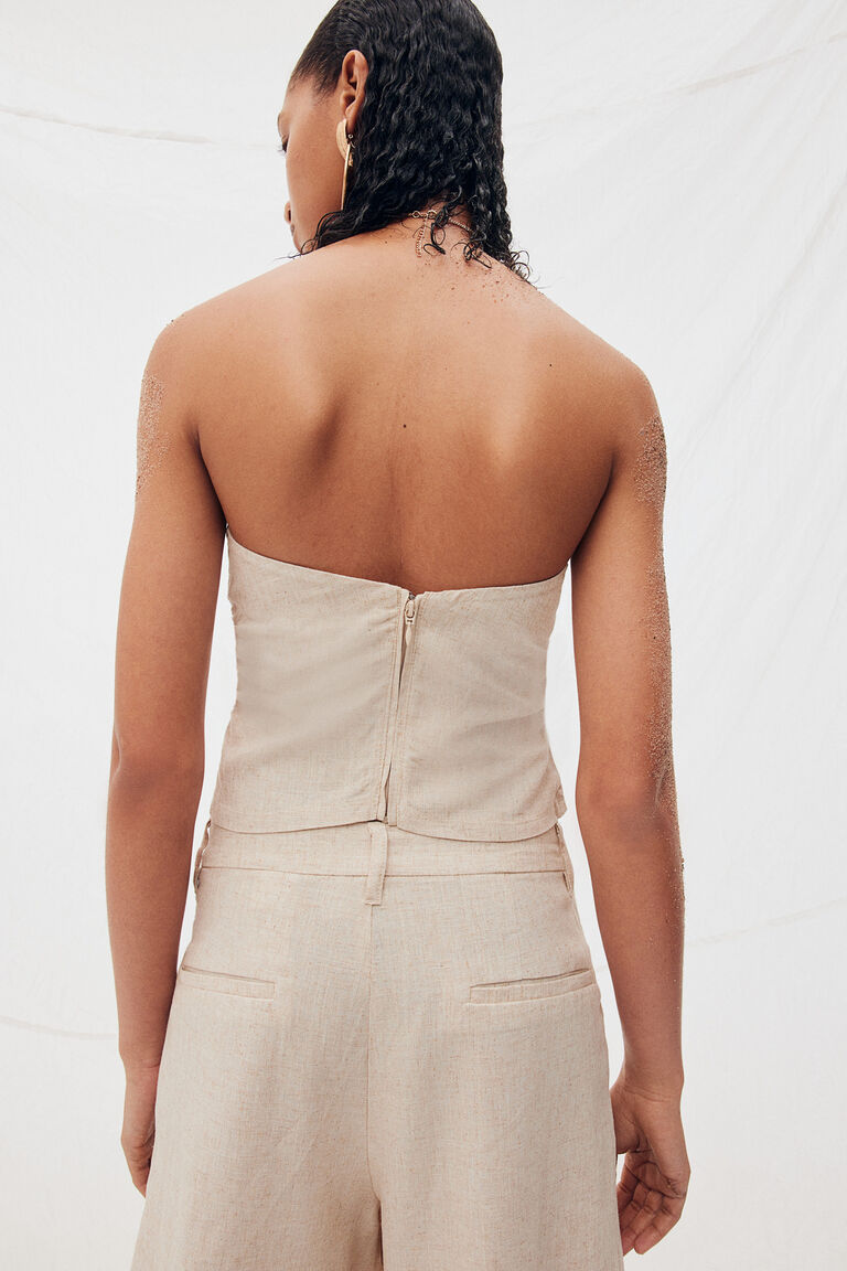 Melange-Trim Tailored Shorts