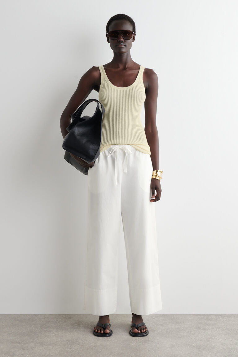 DRAWSTRING COTTON TROUSERS
