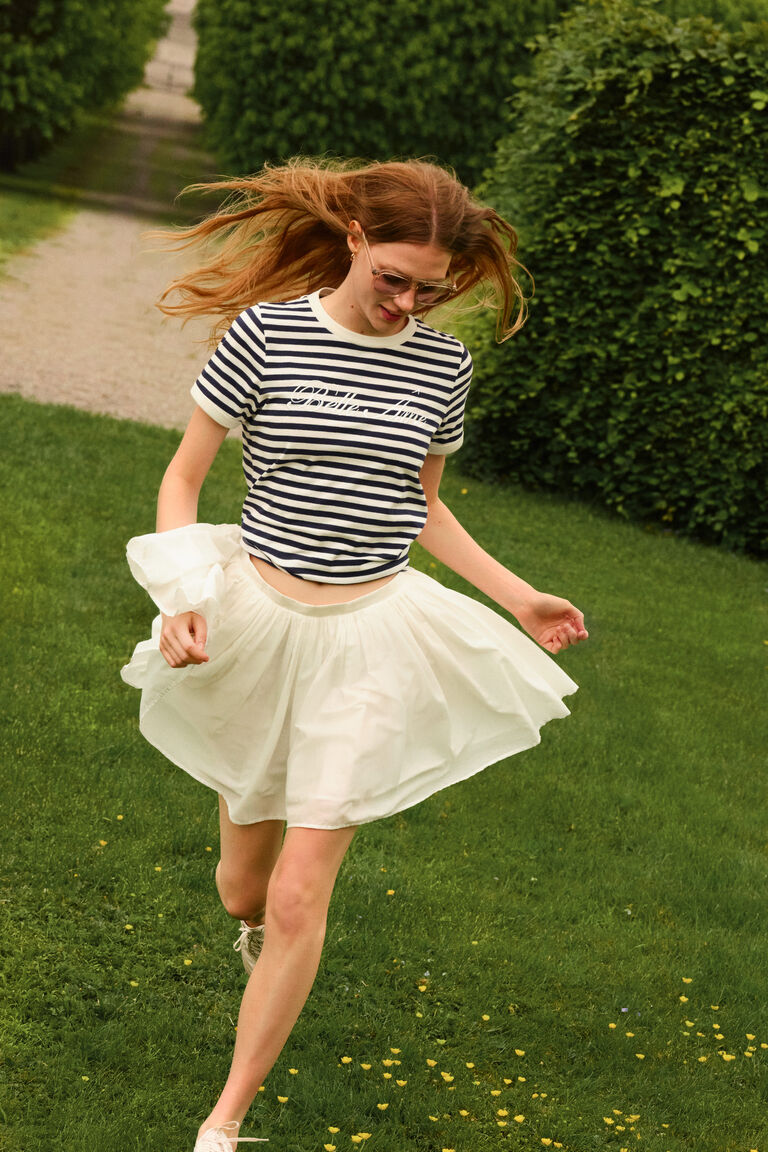1200~Tie Neck Cotton Shirt with Balloon Sleeves
