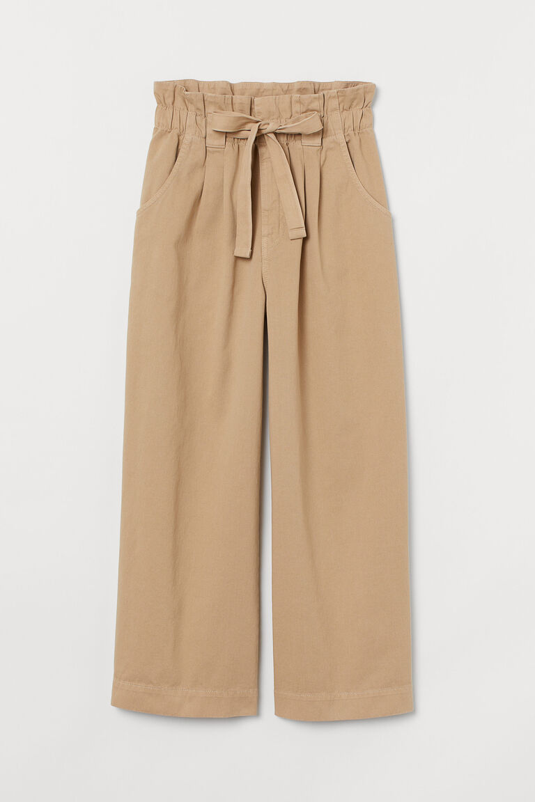 Twill paper bag trousers