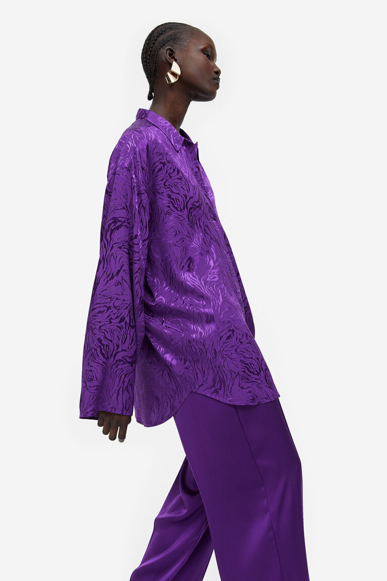 Oversized jacquardweave shirt