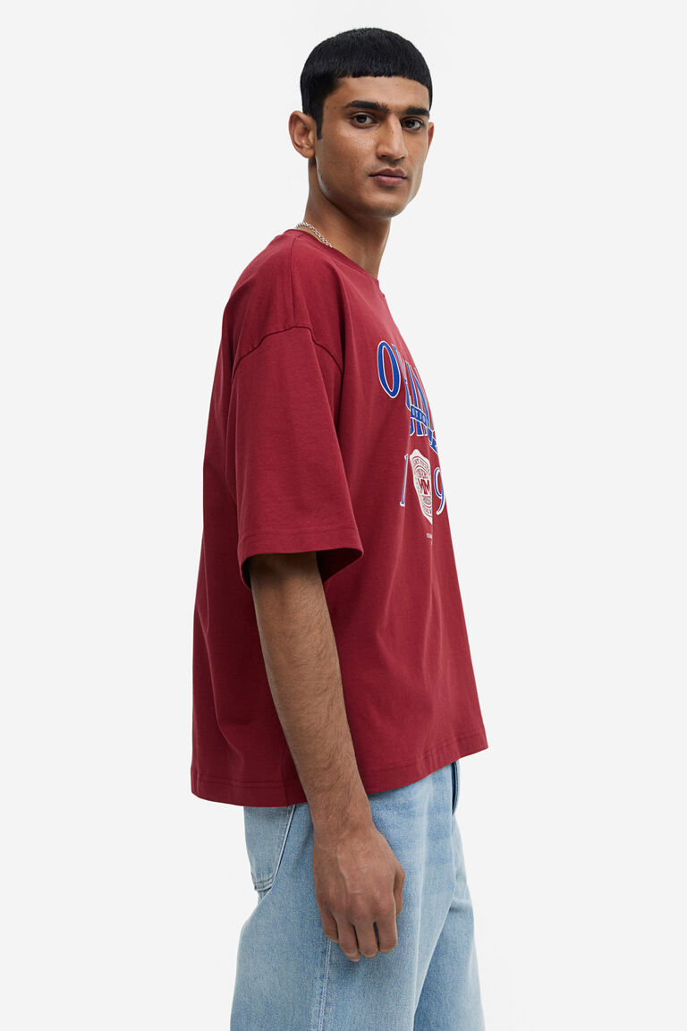 Tシャツ・カットソー HUECLOSET Cool Ever Muscle Fit Denim Shirt Oversized Fit Printed T-shirt