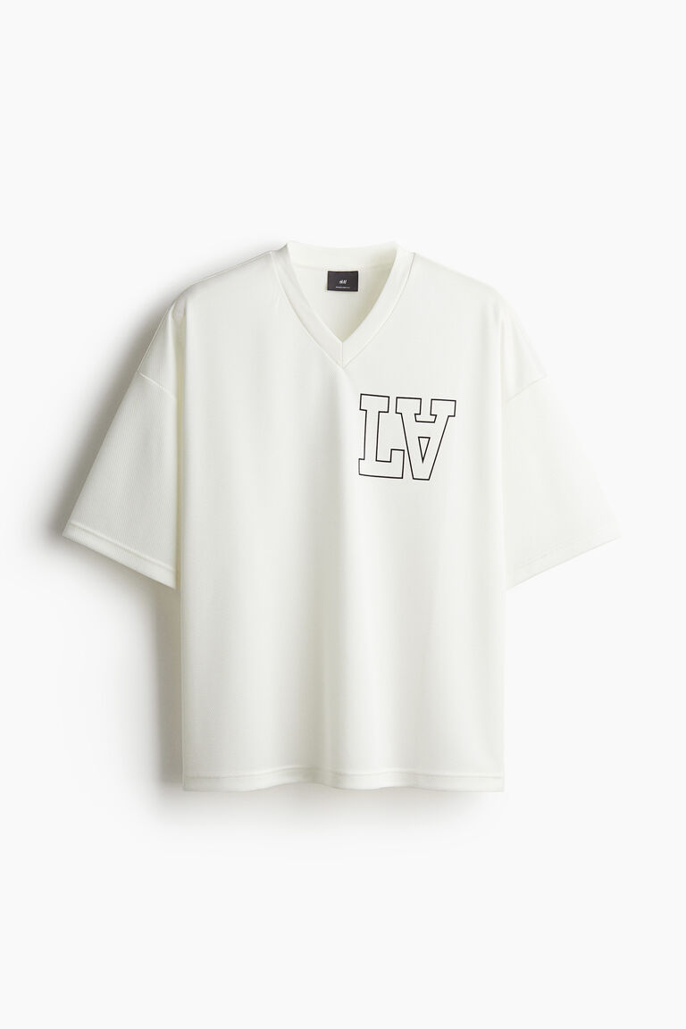★PISCESS★Cotton Mesh Slim Fit T-shirt★White★大人気★ Oversized Fit Printed mesh T-shirt