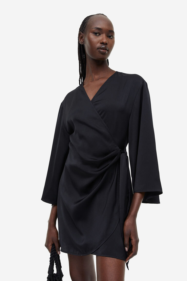 Satin wrap dress