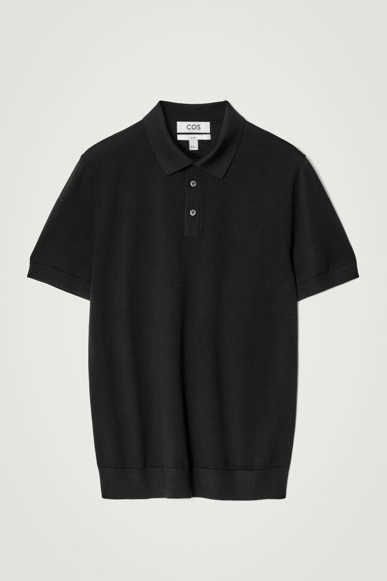 SLIM KNITTED SILK POLO SHIRT