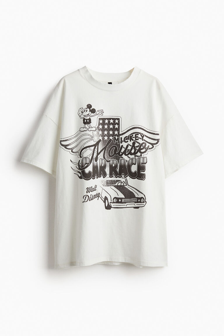 Men Embroidery Oversized Tee - Black - SM2602026D