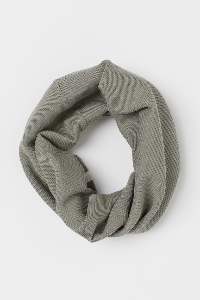 Ribbed cotton tube scarf
