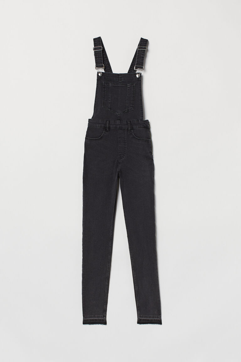 black denim dungarees