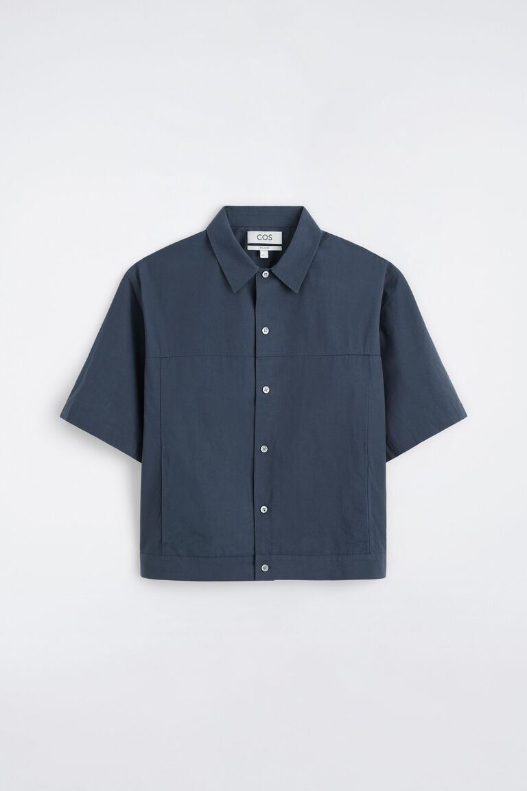 BOXY COTTON-POPLIN UTILITY SHIRT