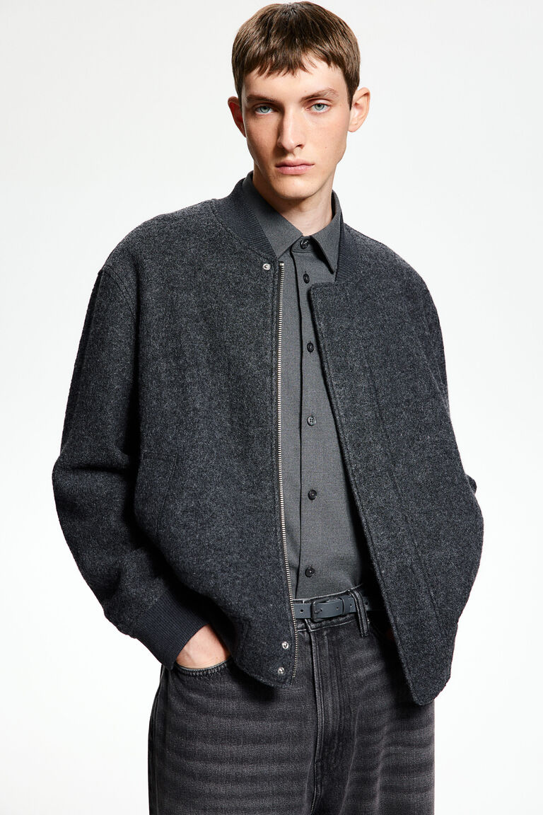 Regular Fit Wool-blend bomber jacket
