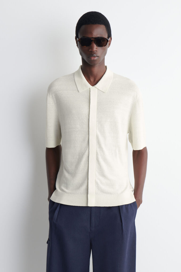 TEXTURED KNITTED LINEN SHIRT