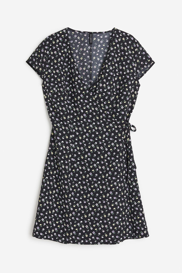 Chic Night Crepe Charming Wrap Mini Dress