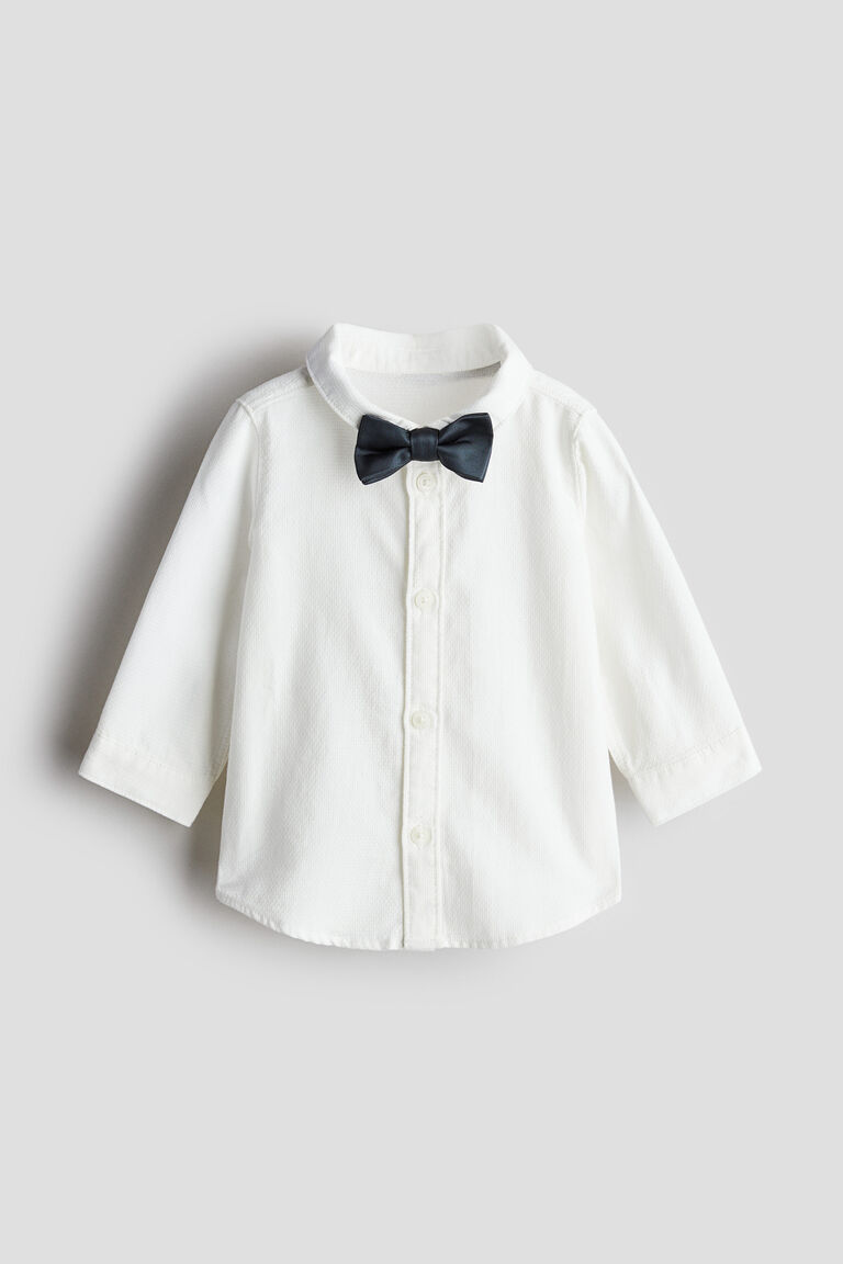 2-piece shirt and bow-tie set