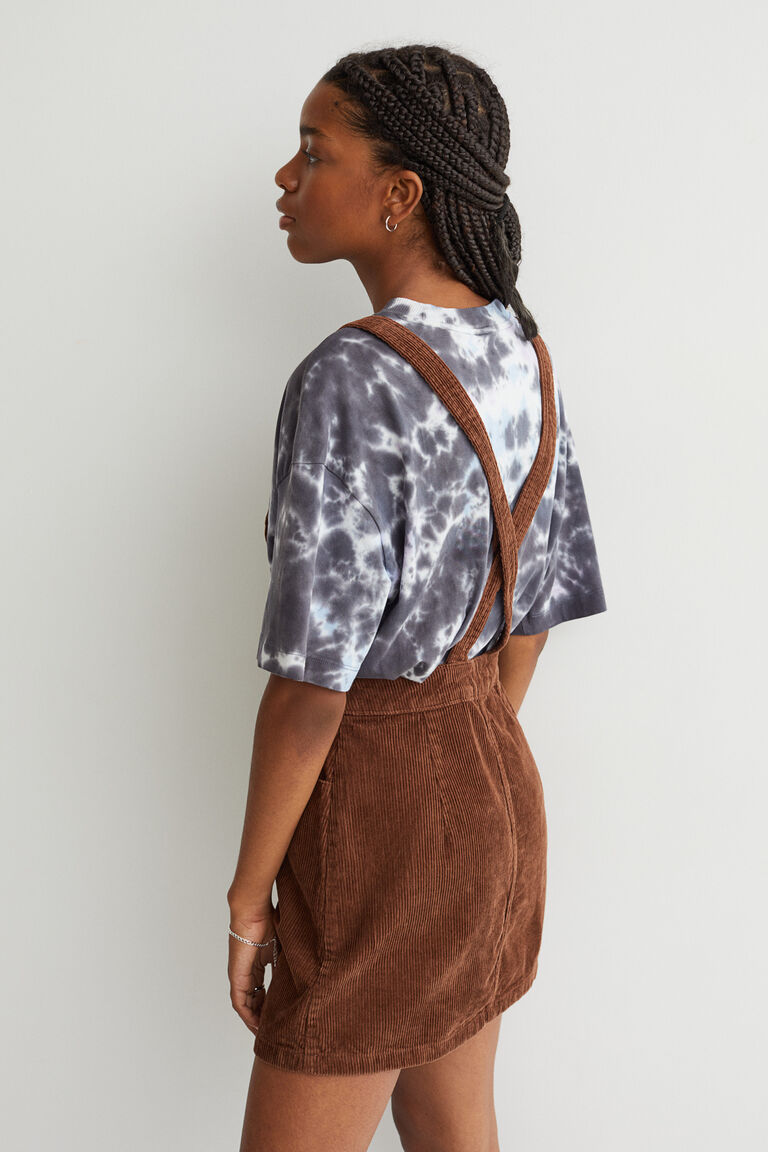 Corduroy dungaree dress