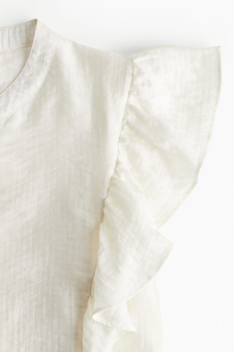 Printed Frill Trim Off-Shoulder Blouse main image 1