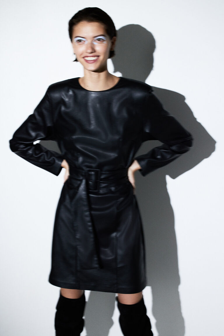 Shoulder Pad Mini Dress