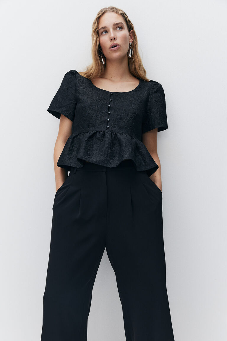 THE TOE Porto Puff Blouse 黒 M Porto Puff Blouse – THE TOÉ