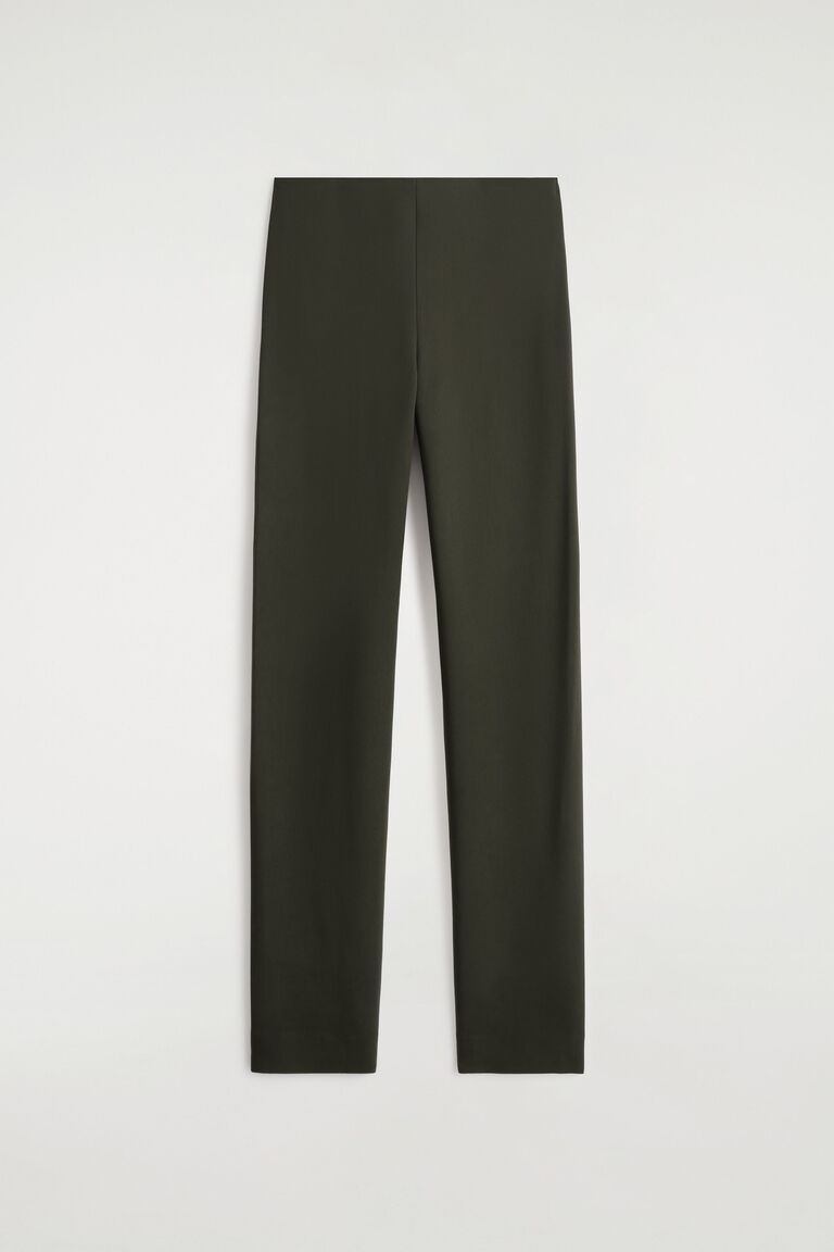 ELASTICATED SLIM-LEG TROUSERS