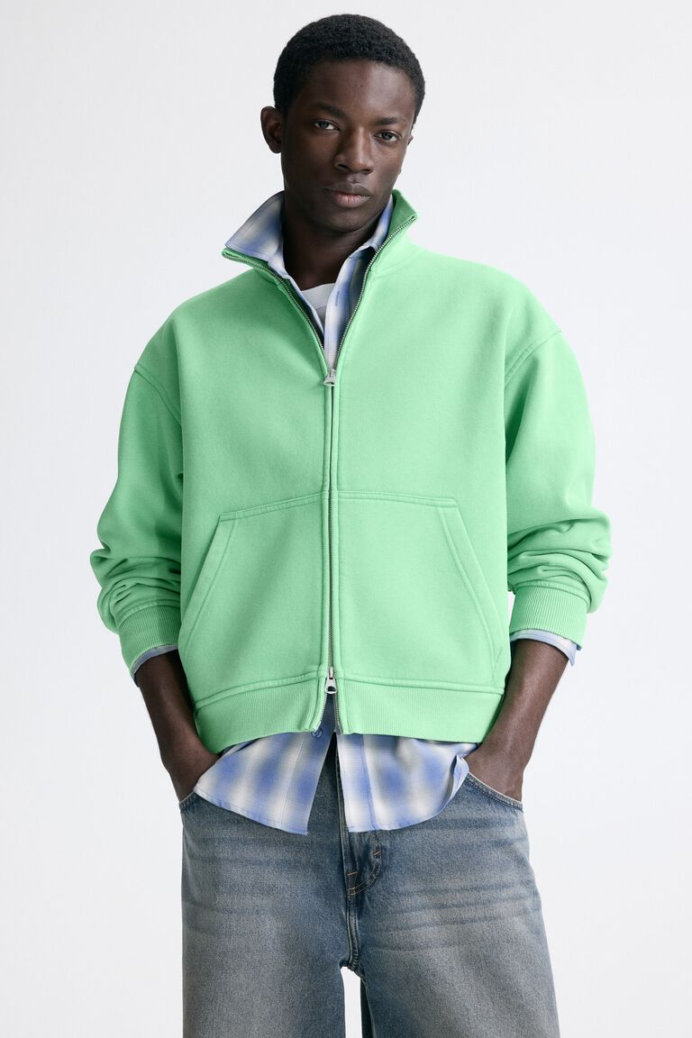 Loose Fit Boxy zip-through sweatshirt
