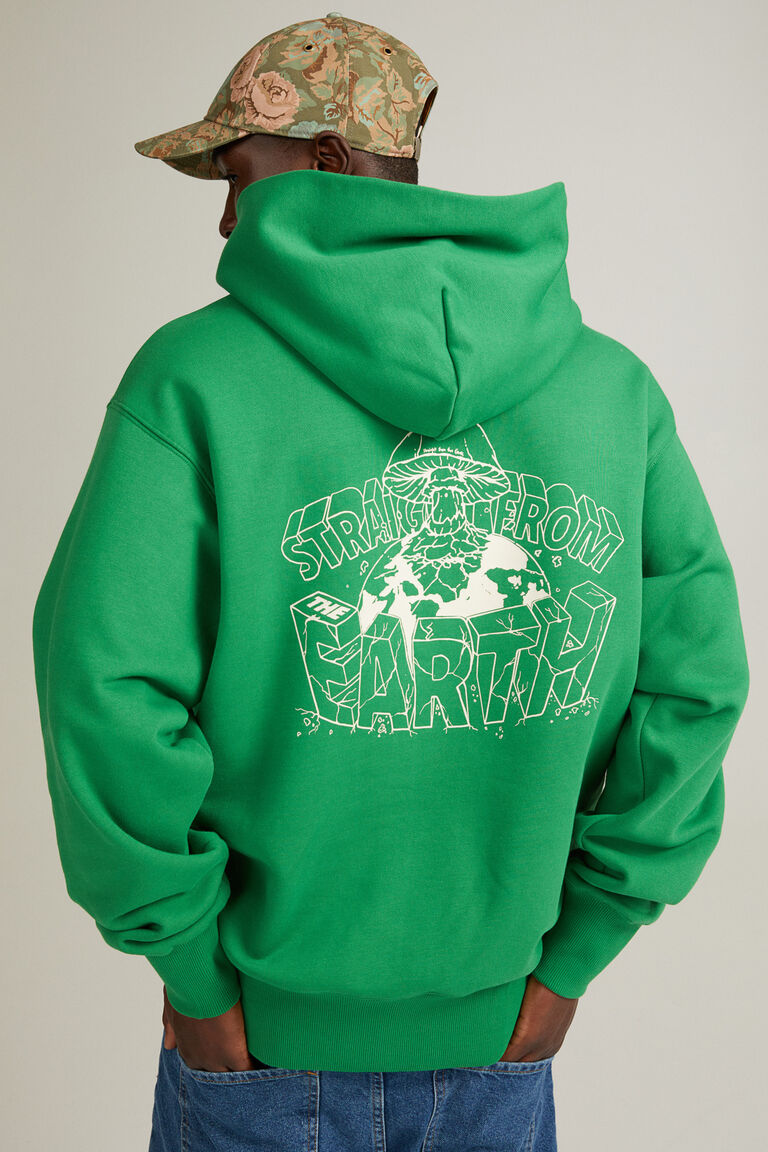 Printed cotton hoodie