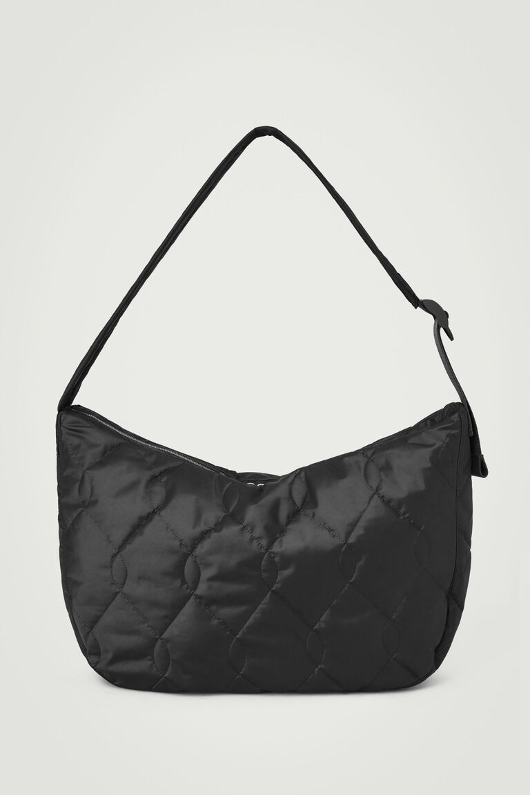 QUILTED CROSSBODY MESSENGER BAG - NYLON