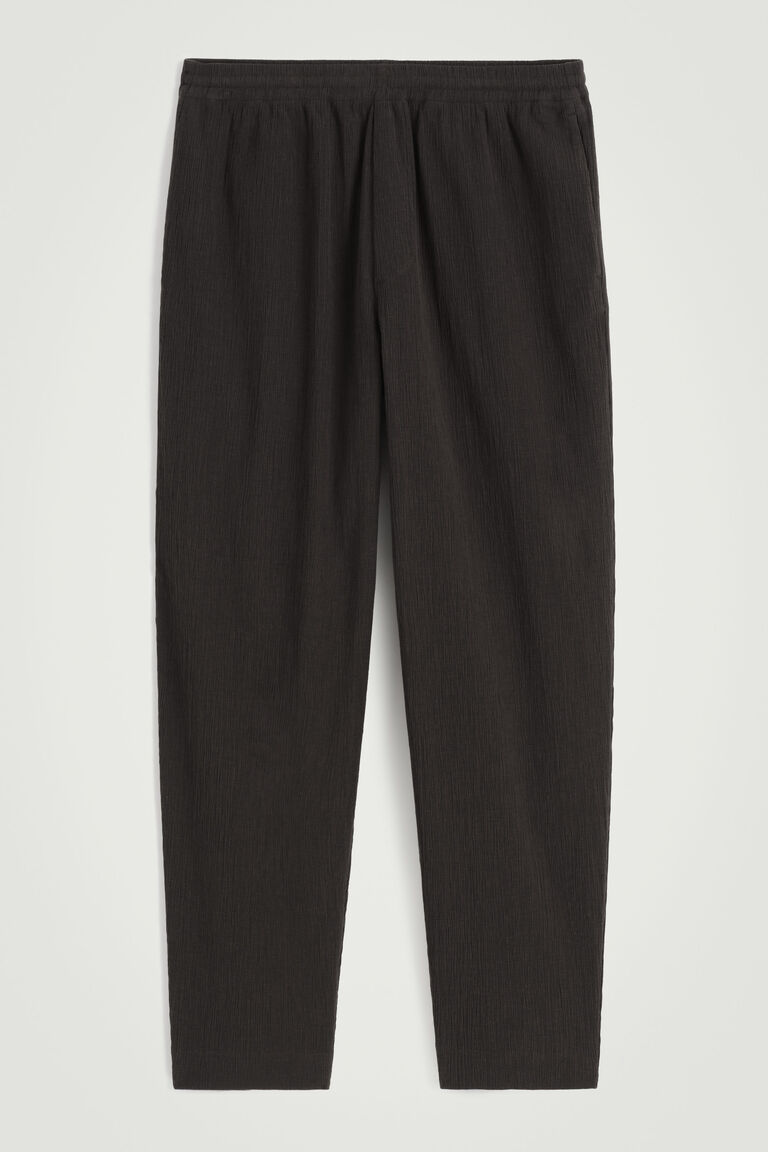 CRINKLED-COTTON TROUSERS