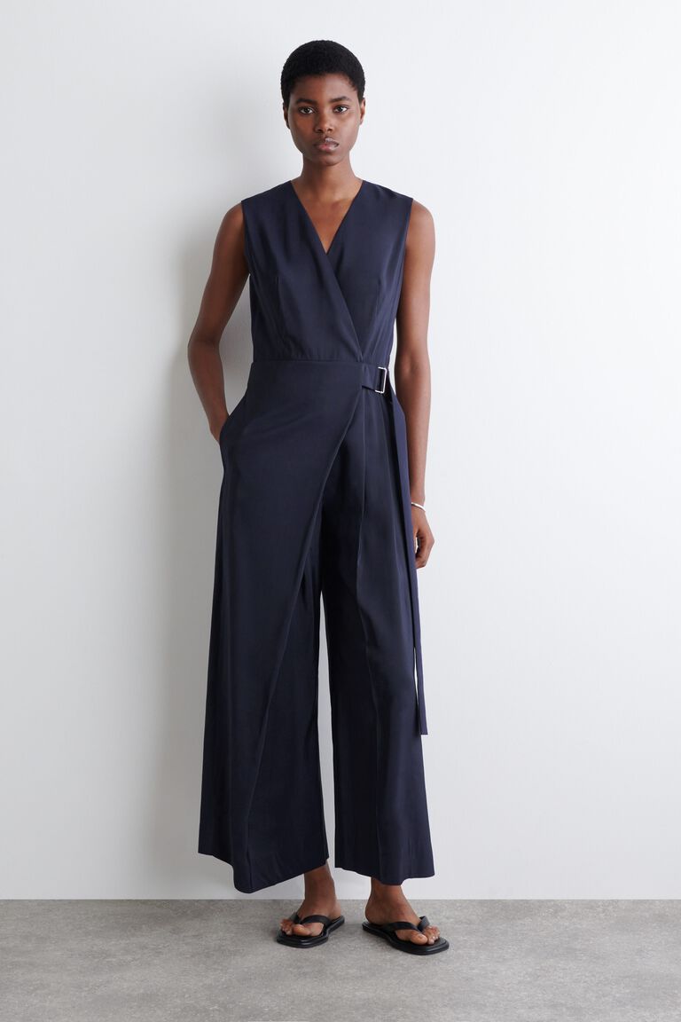 WRAP-FRONT JUMPSUIT