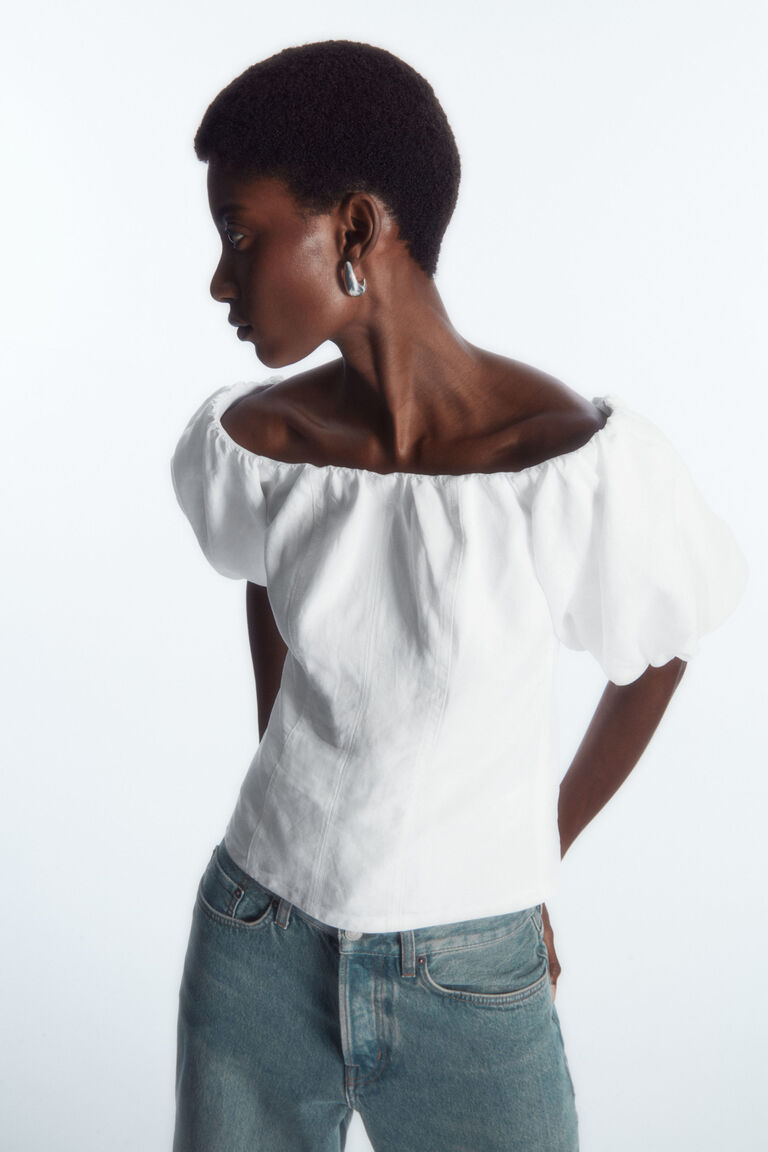 OFF-THE-SHOULDER PUFF-SLEEVE TOP