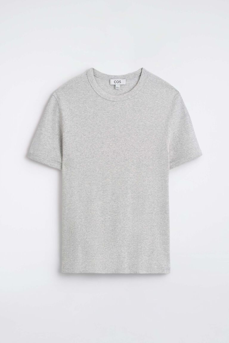 SLIM RIBBED COTTON T-SHIRT