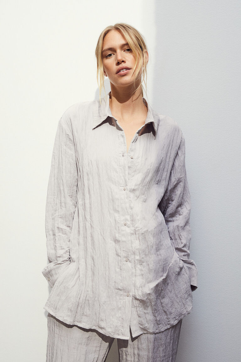 あと1週間 最終値下げ‼️crinklecrinklecrinkle半袖シャツ CLEL】TR Loose Half Sleeve Regular Collor Shirt / TR ルーズ