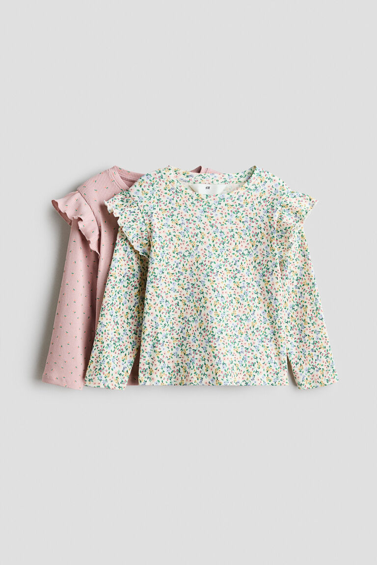 2-pack flounce-trimmed tops