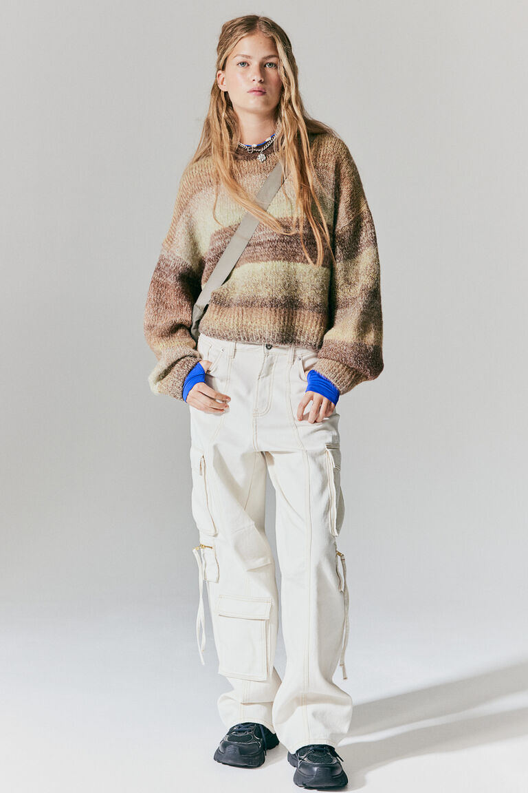 Cream Jacquard Knit Pullover main image 0