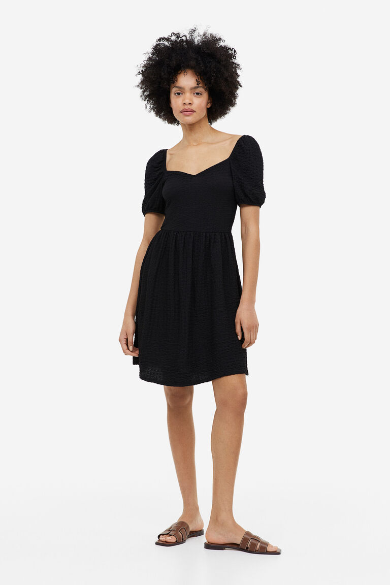 herlipto Puff Sleeve Jersey Dress M herlipto Puff Sleeve Jersey