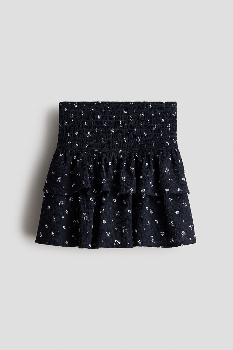 Crinkled tiered skirt