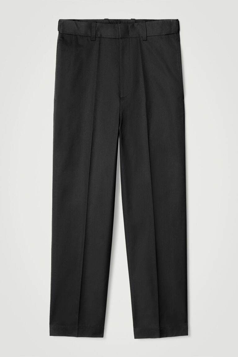 RELAXED COTTON STRAIGHT-LEG TROUSERS