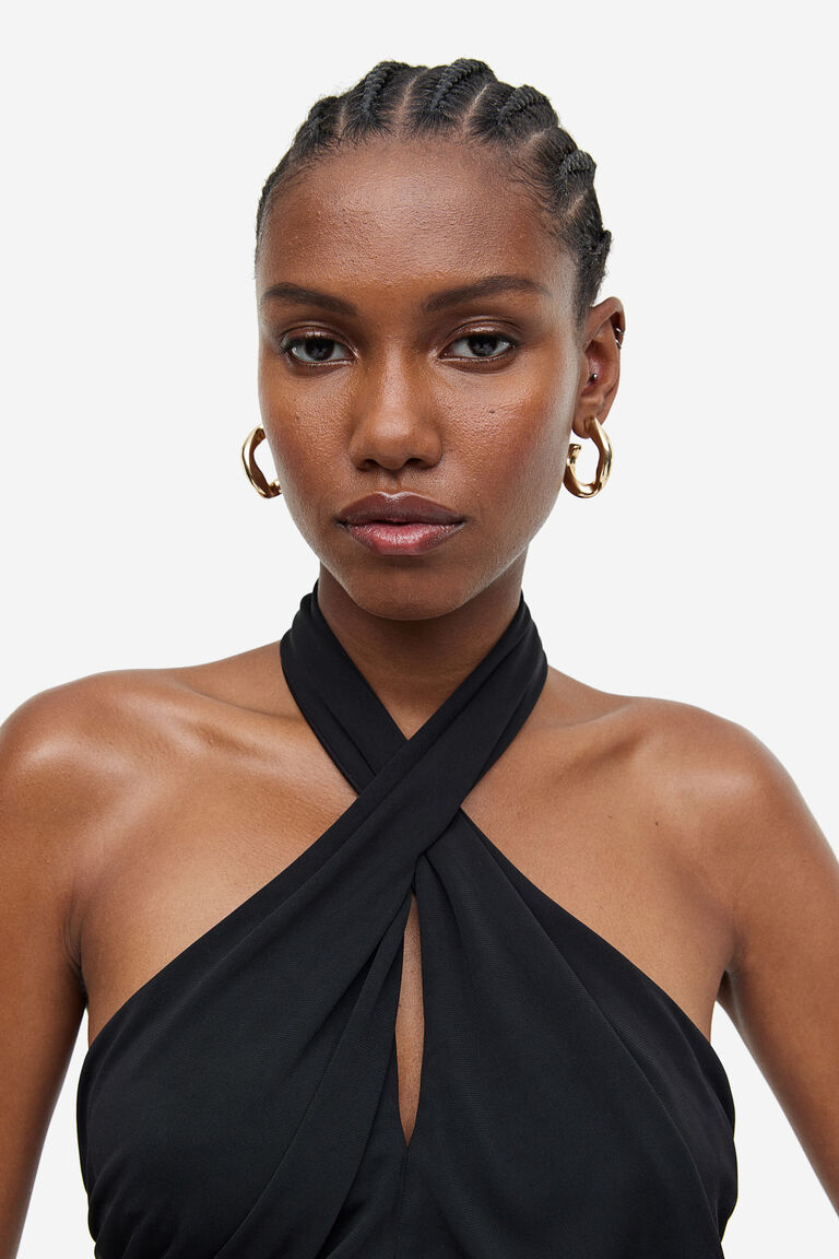 Eve - Halterneck dress with lace detail
