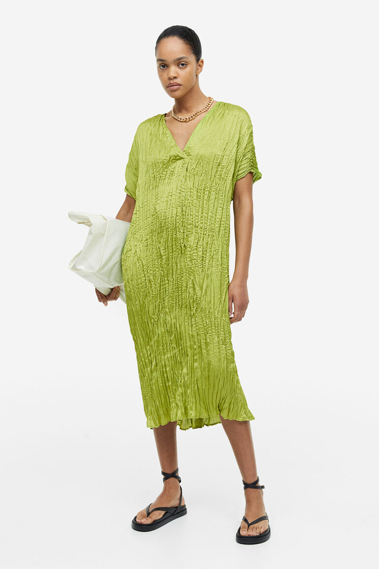 h&m pleated tunic dress Pleated tunic dress