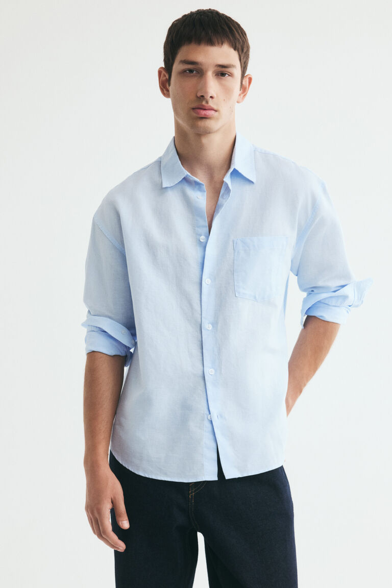 Relaxed Fit Linen-blend shirt